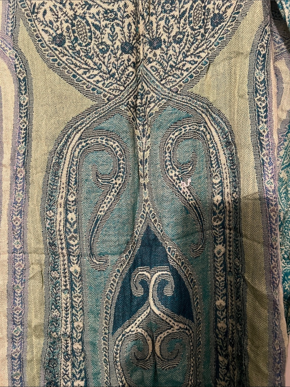 Green Paisley Bohemian Scarf